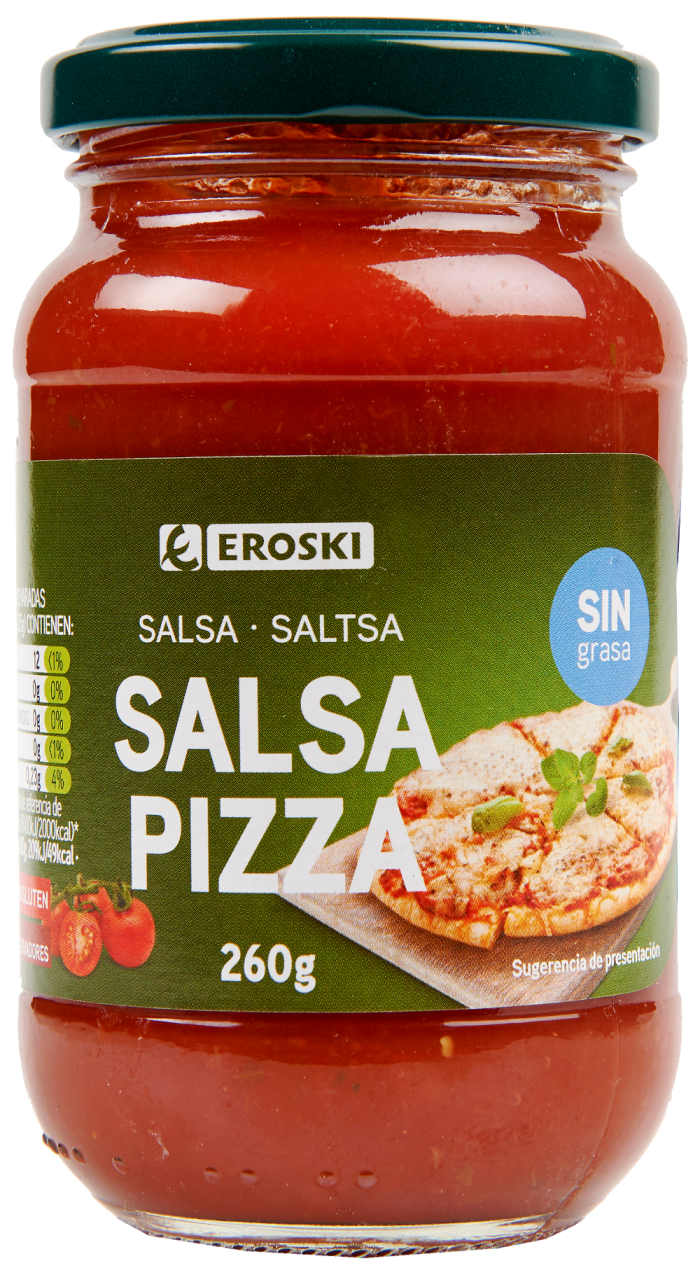 El secreto de tu pizza casera, nuestra salsa EROSKI con acento italiano